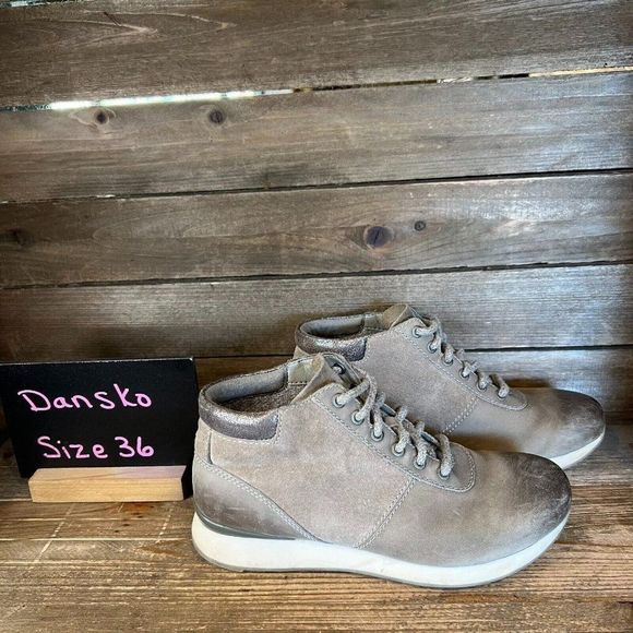 Womens Dansko‎ Ginny Gray Leather Comfort Ankle Boots Size EU 36 US 5.5-6 M GUC - Picture 1 of 6